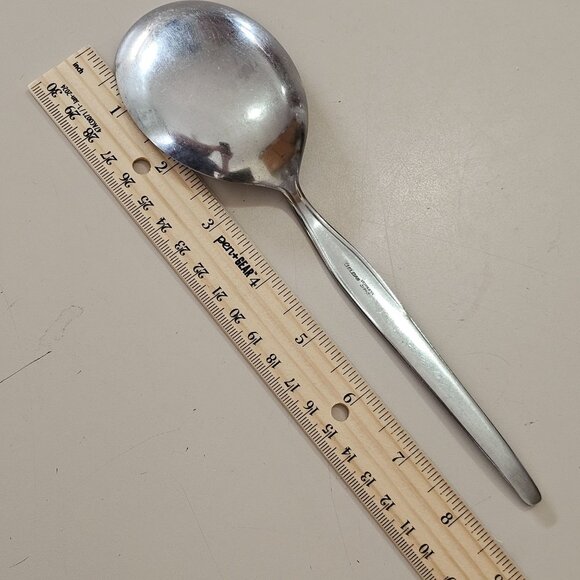Elden Vintage Rose Casserole Spoon Stainless 8.5" Midcentury Colonial floral ED - Picture 5 of 6